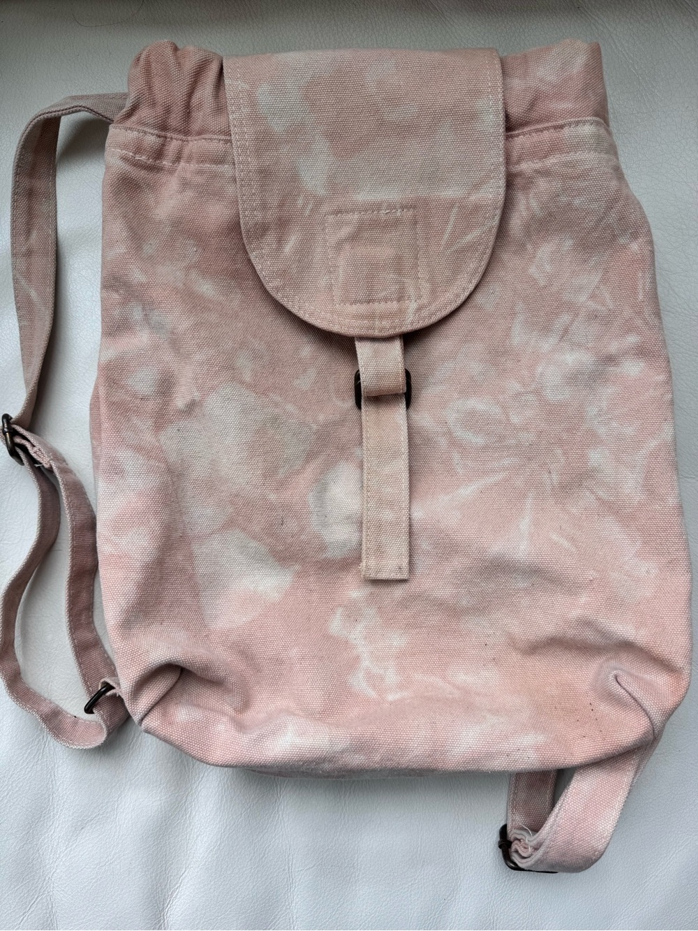 BAGGU Canvas Backpack Soft Pink Tie Dye